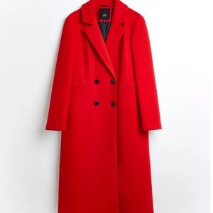 River Island Red Double Breasted Coat
